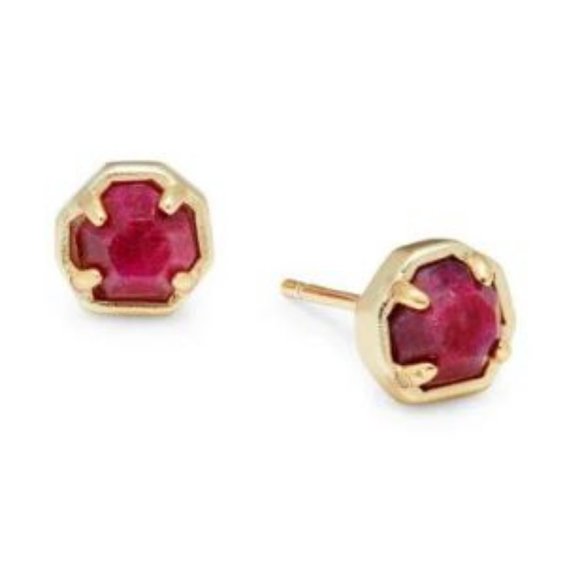 Kendra Scott Gold Nola Raspberry Labradorite Stud Earrings - Picture 2 of 4